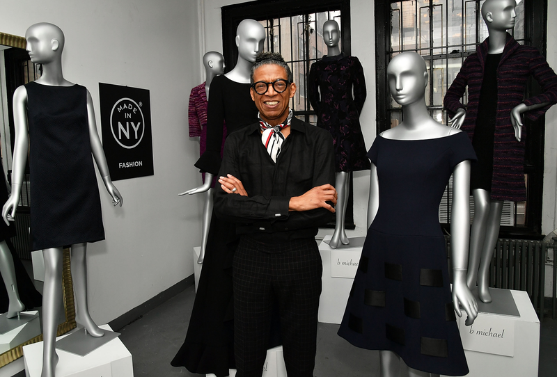 Designer B Michael poses at B Michael Collection Autumn Winter 2017 presentation during New York Fashion Week at B Michael Atalier on February 12, 2017 in New York City.
